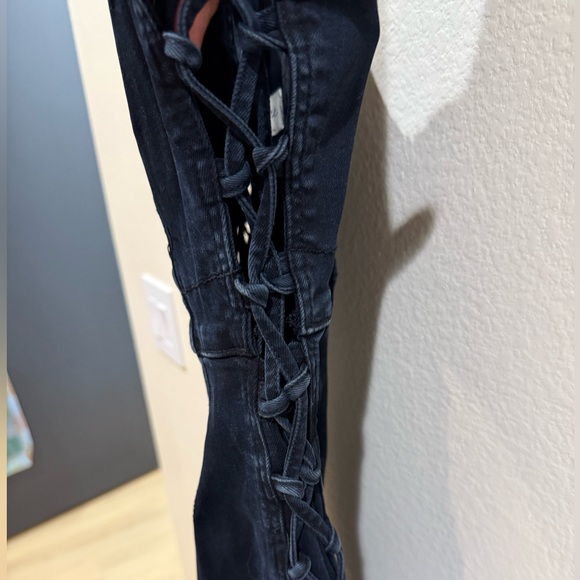 Free People Geanie Lace Up Jumpsuit in Black - Picture 8 of 11